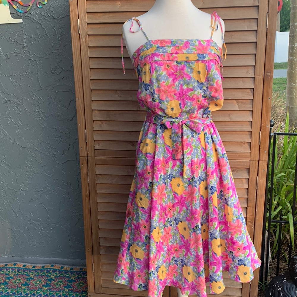 John Yang silk floral vintage sundress